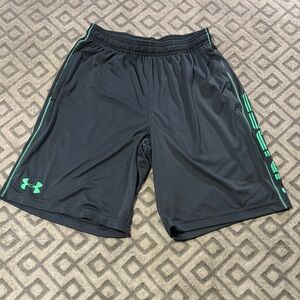 Under Armour Black and Green Athletic Shorts